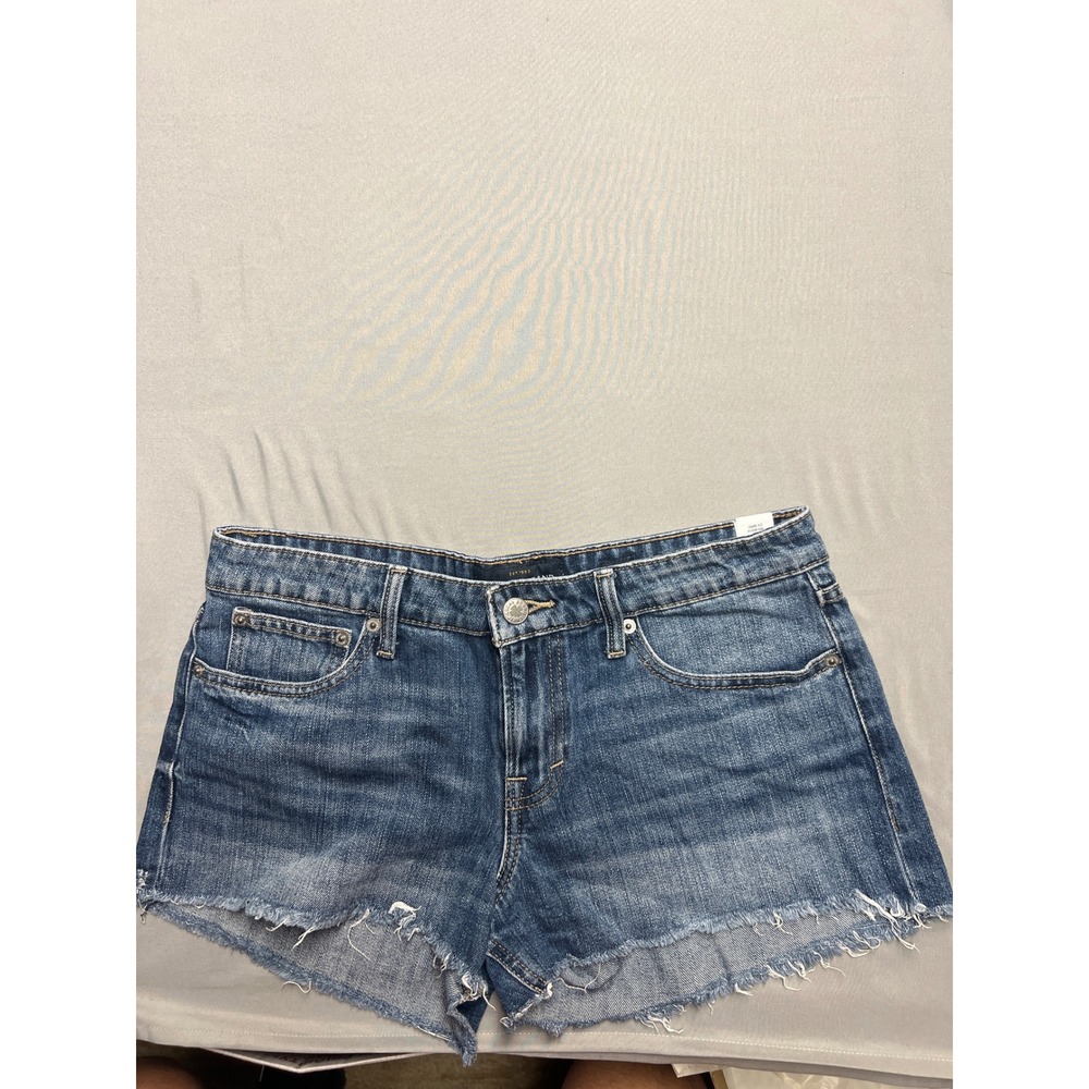 Lucky Brand The Cut Off Denim Shorts Medium Wash Frayed Hem 7WP10237 Size 4 27